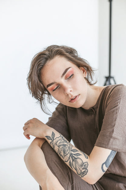 Walnut Brown Linen Jumpsuit