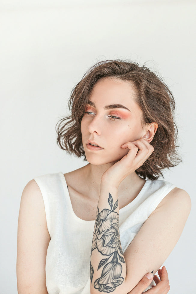 Off White Linen Crop Top