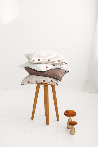 linen pillowcase with buttons
