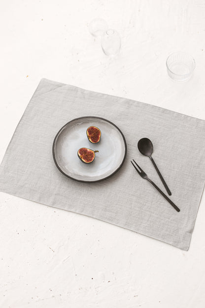 gray linen placemats