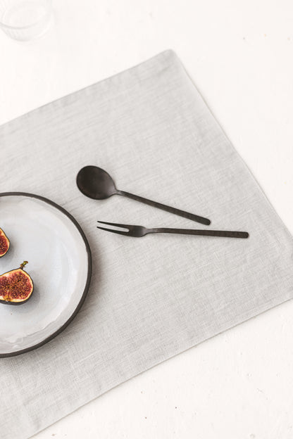gray linen placemats