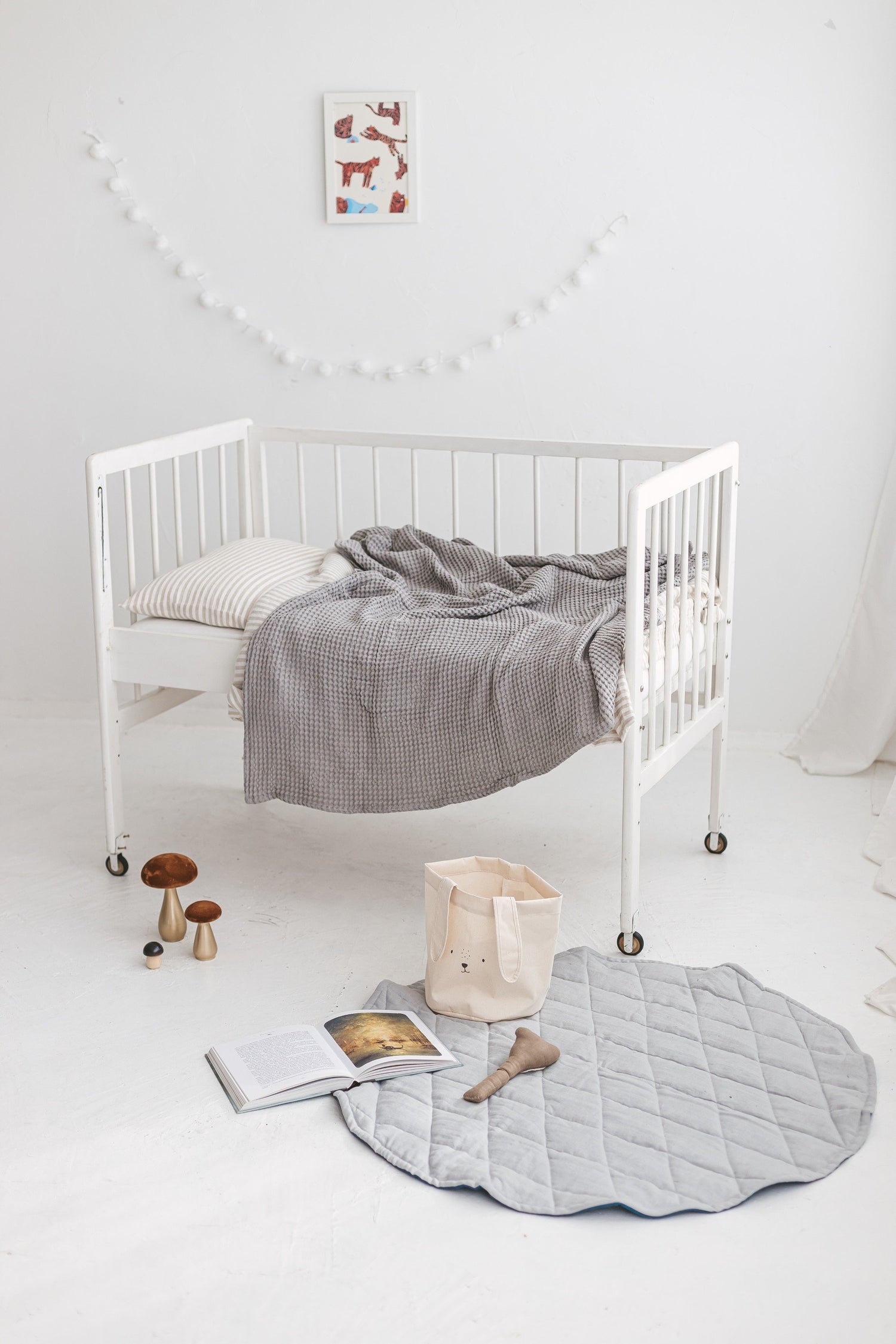 Beige Waffle Linen Baby Blanket