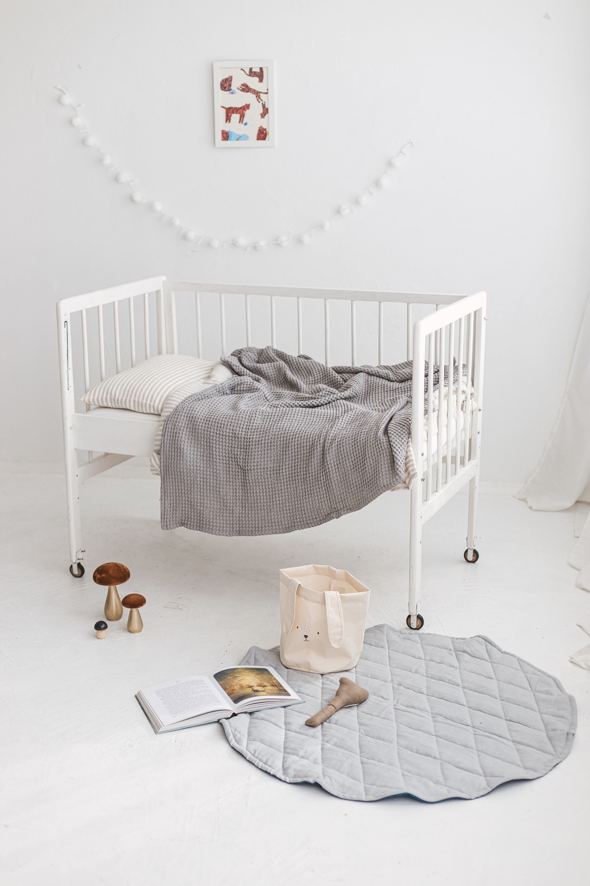 Beige Waffle Linen Baby Blanket