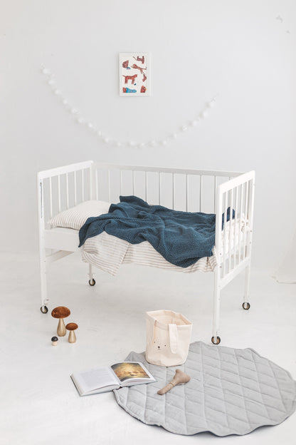 Dark Teal Waffle Linen Baby Blanket