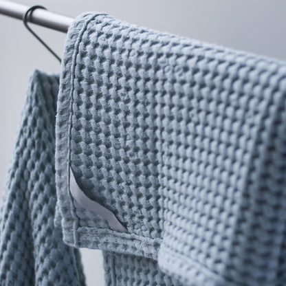 Light Blue Linen Waffle Bath Towel