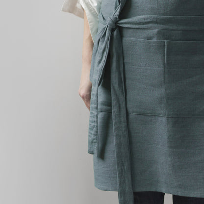 Grey Linen Half Apron