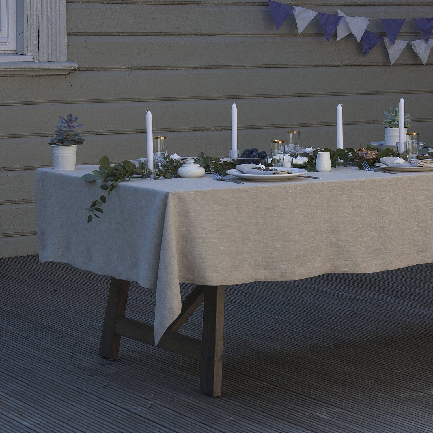 Natural Light Linen Tablecloth