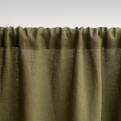 Dark Green Linen Curtain