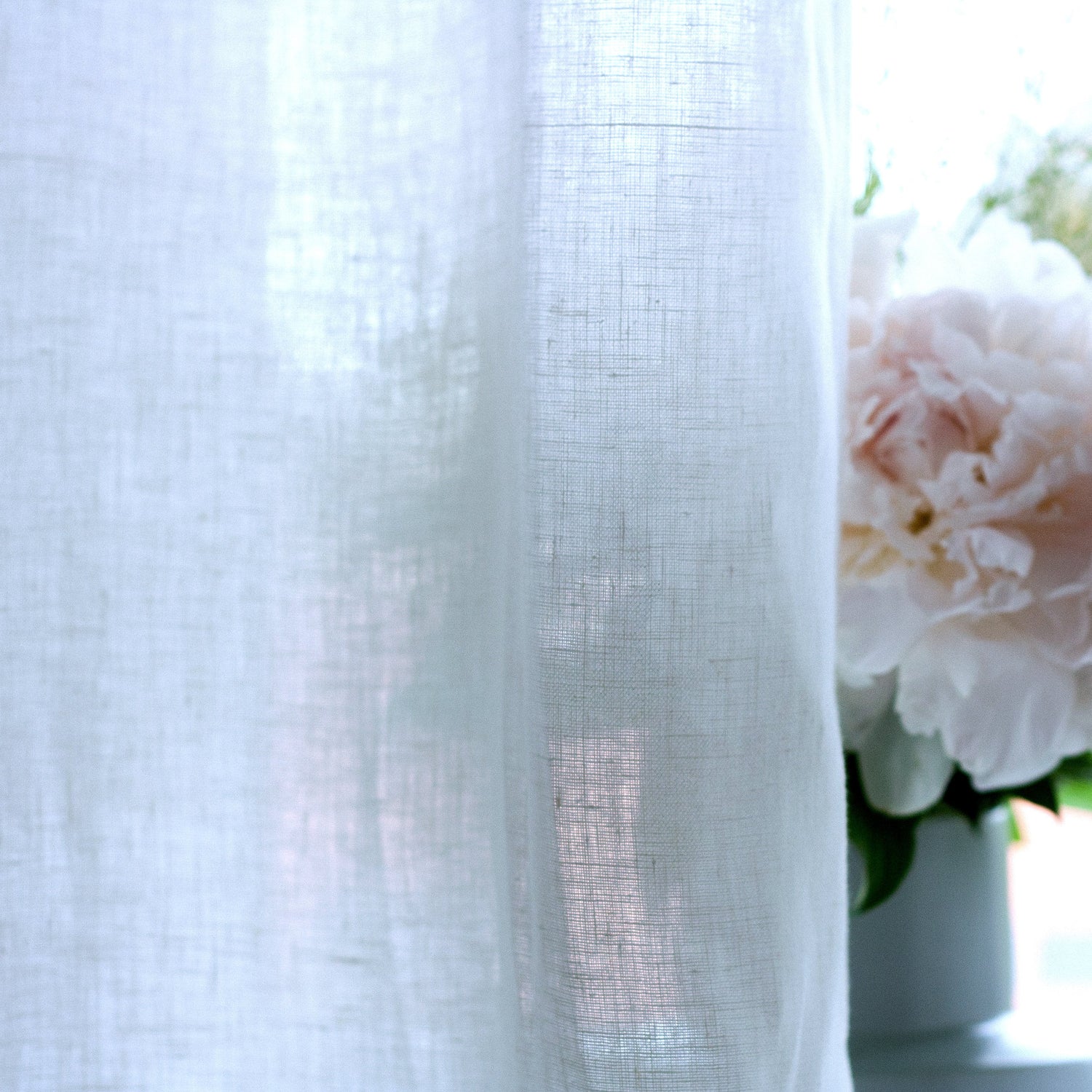 White Linen Curtain