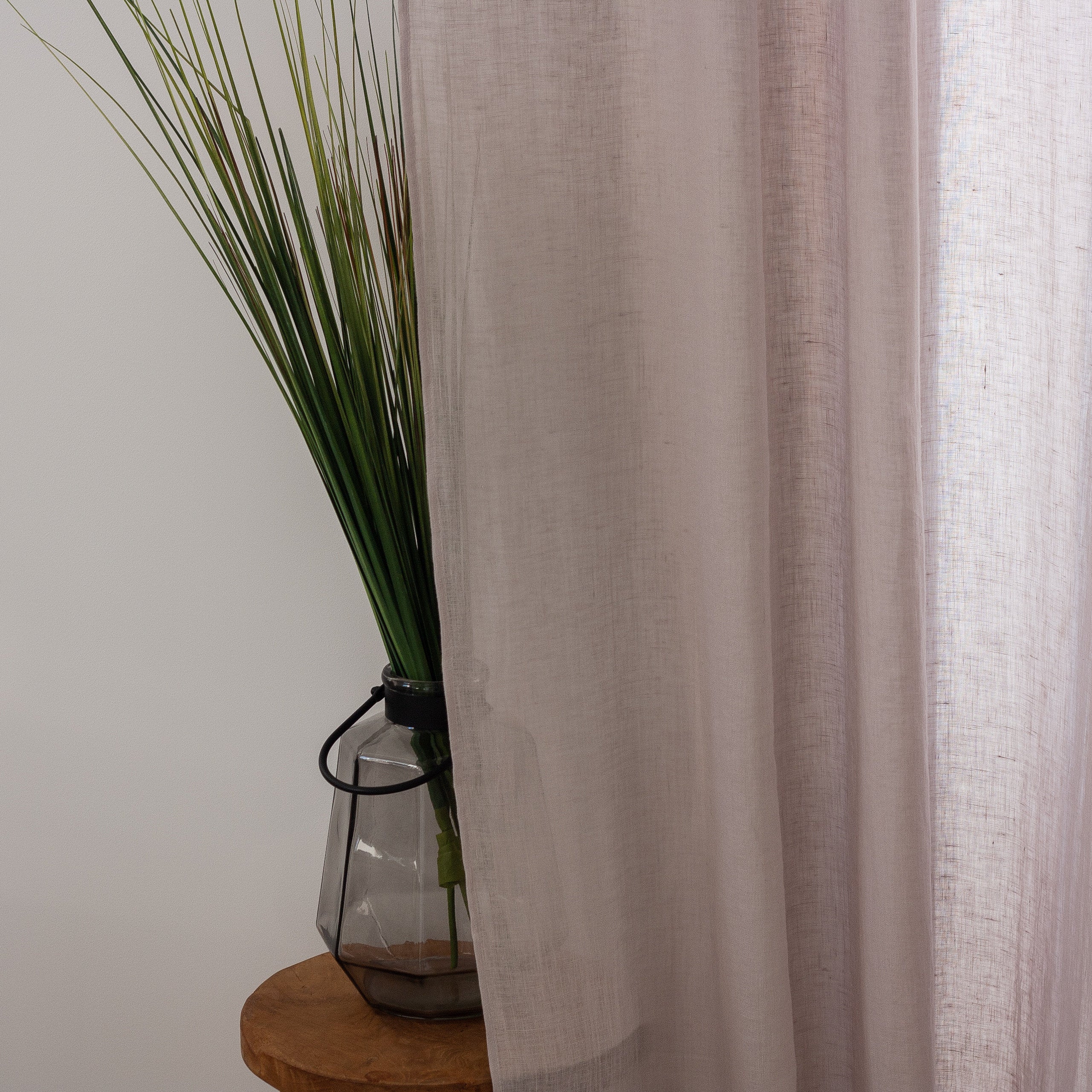 Lightweight White Linen Curtain