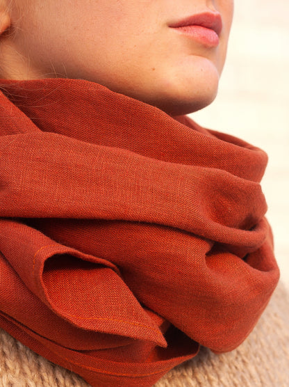Rusty Linen Scarf