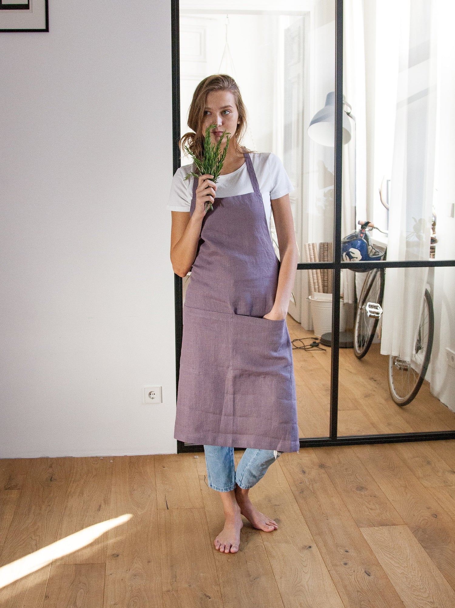 Grape Linen Apron