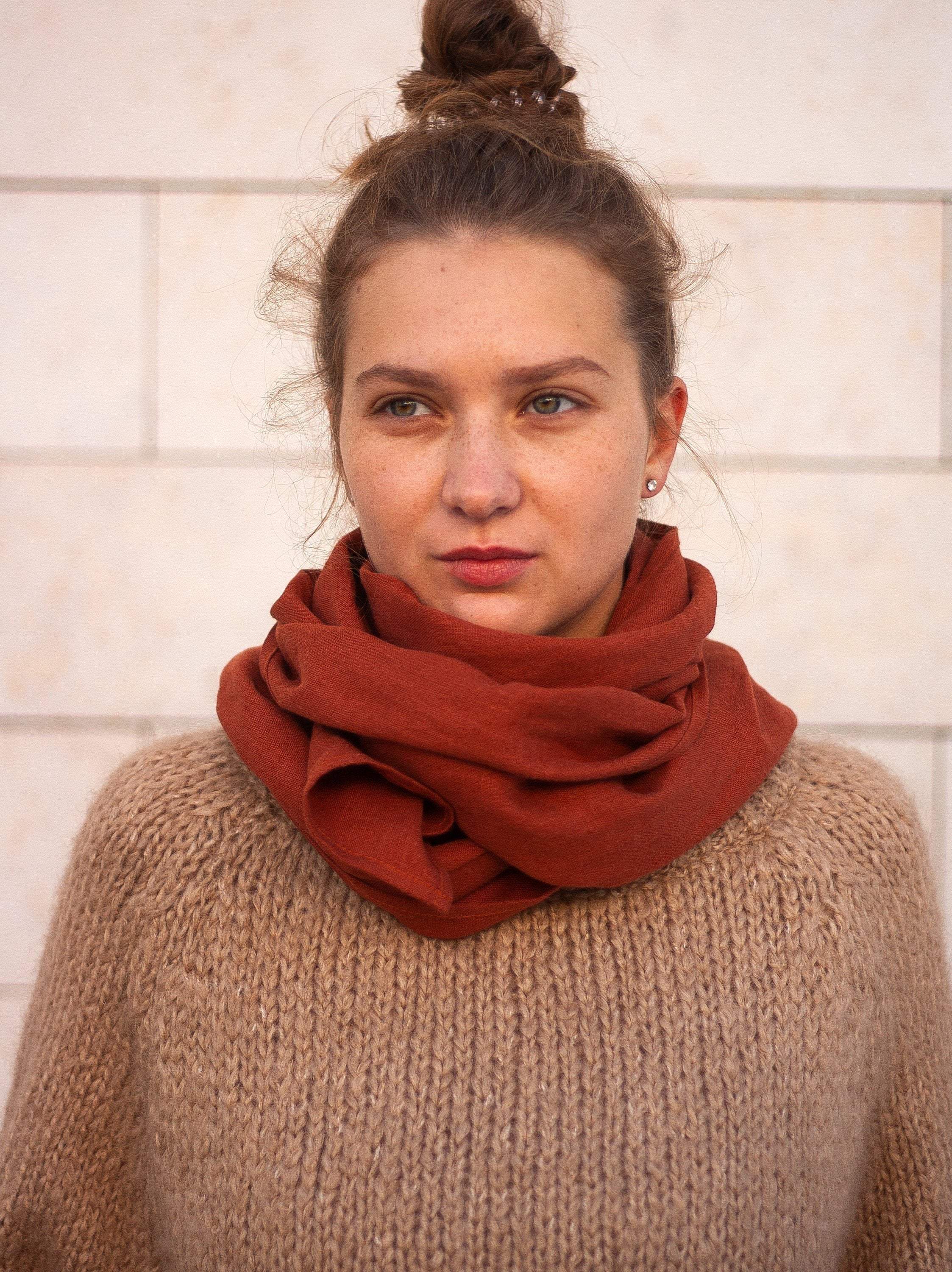 Rusty Linen Scarf