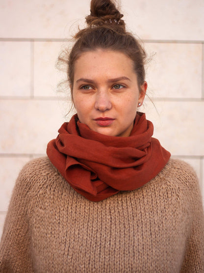 Rusty Linen Scarf
