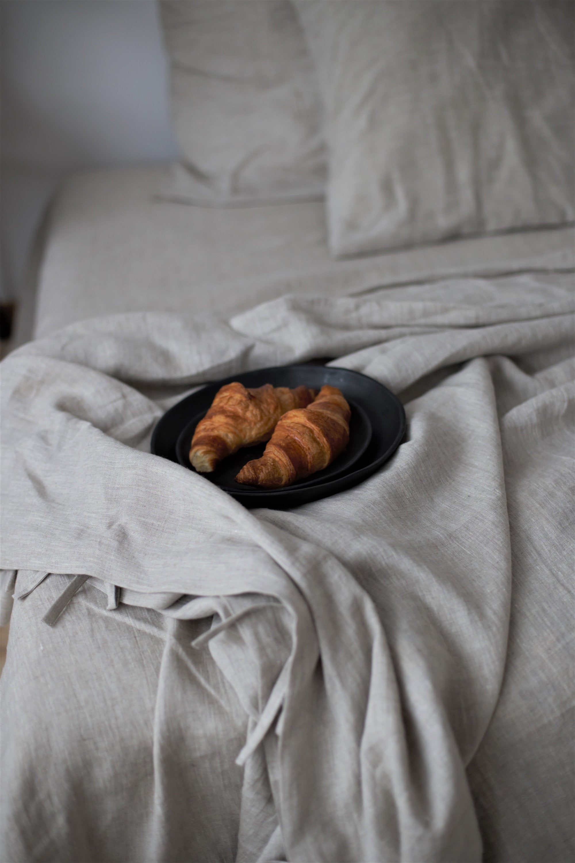 Set Of Natural Light Linen Duvet Cover And 2 Pillowcases