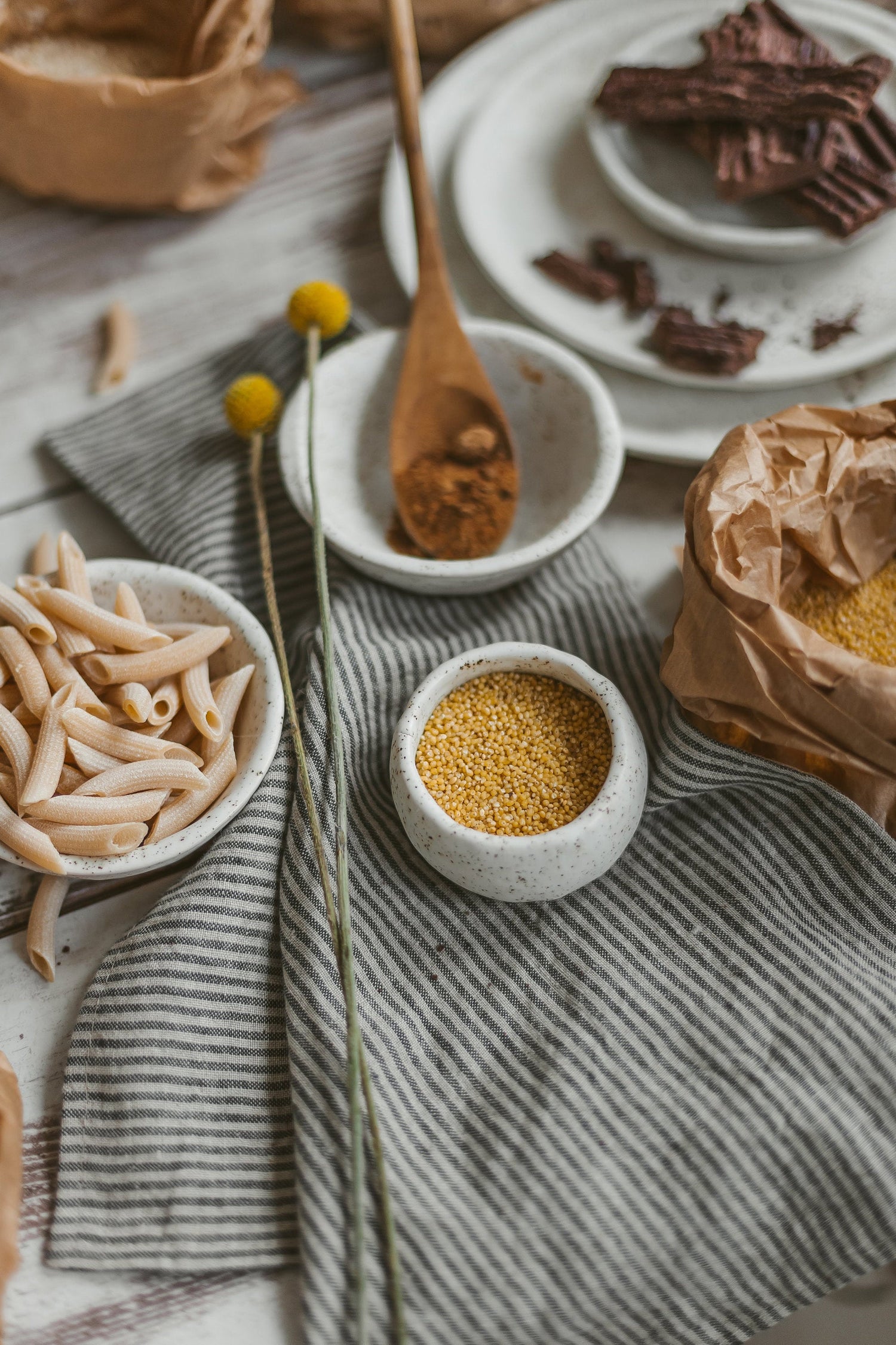 Striped Black Linen Tea Towels Set Of 2