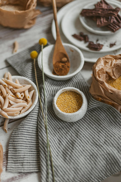 Striped Black Linen Tea Towels Set Of 2