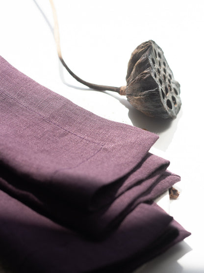 Plum Linen Napkins Set Of 2 Mitered Corners