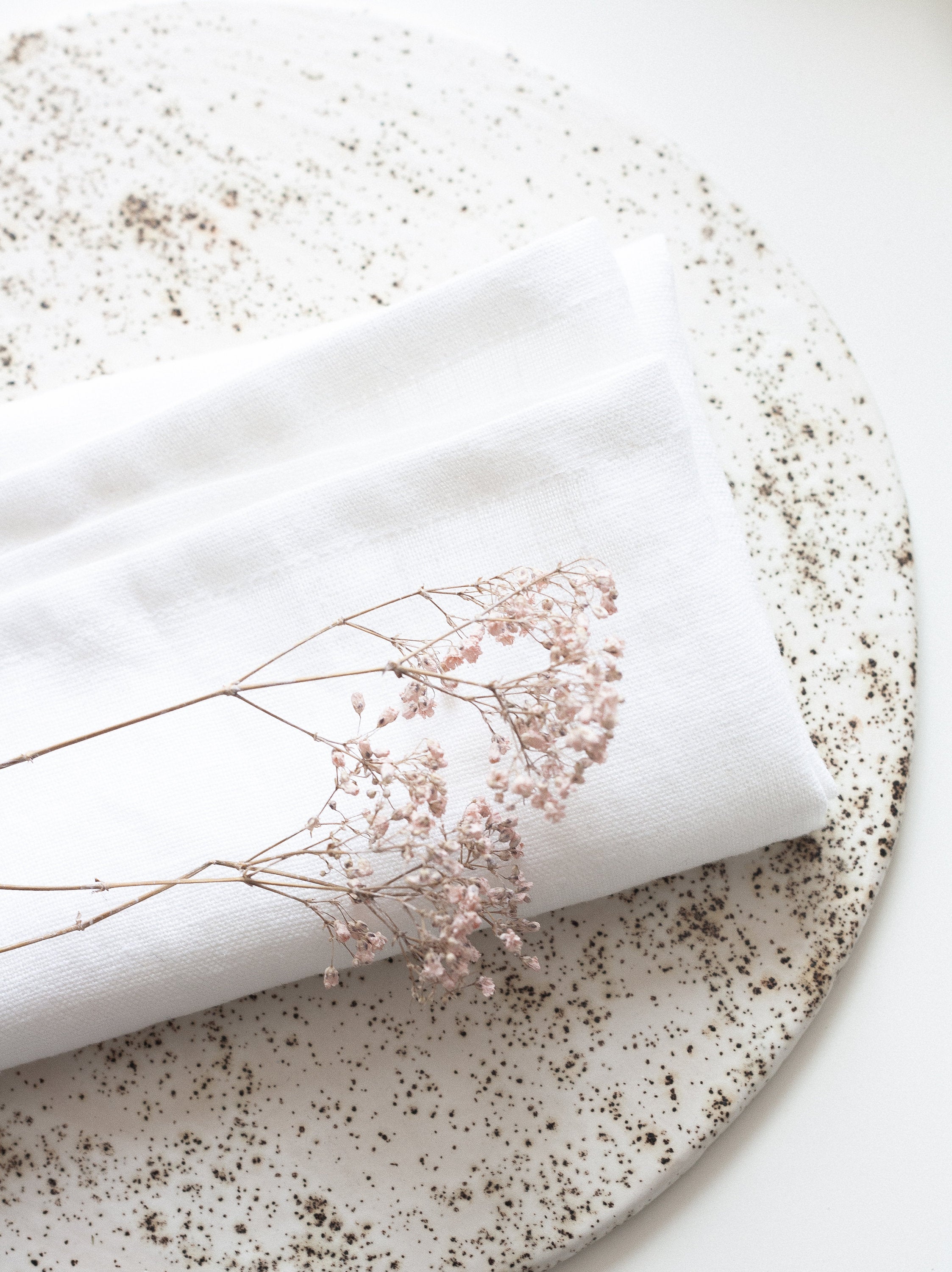 White Linen Napkins Set Of 2