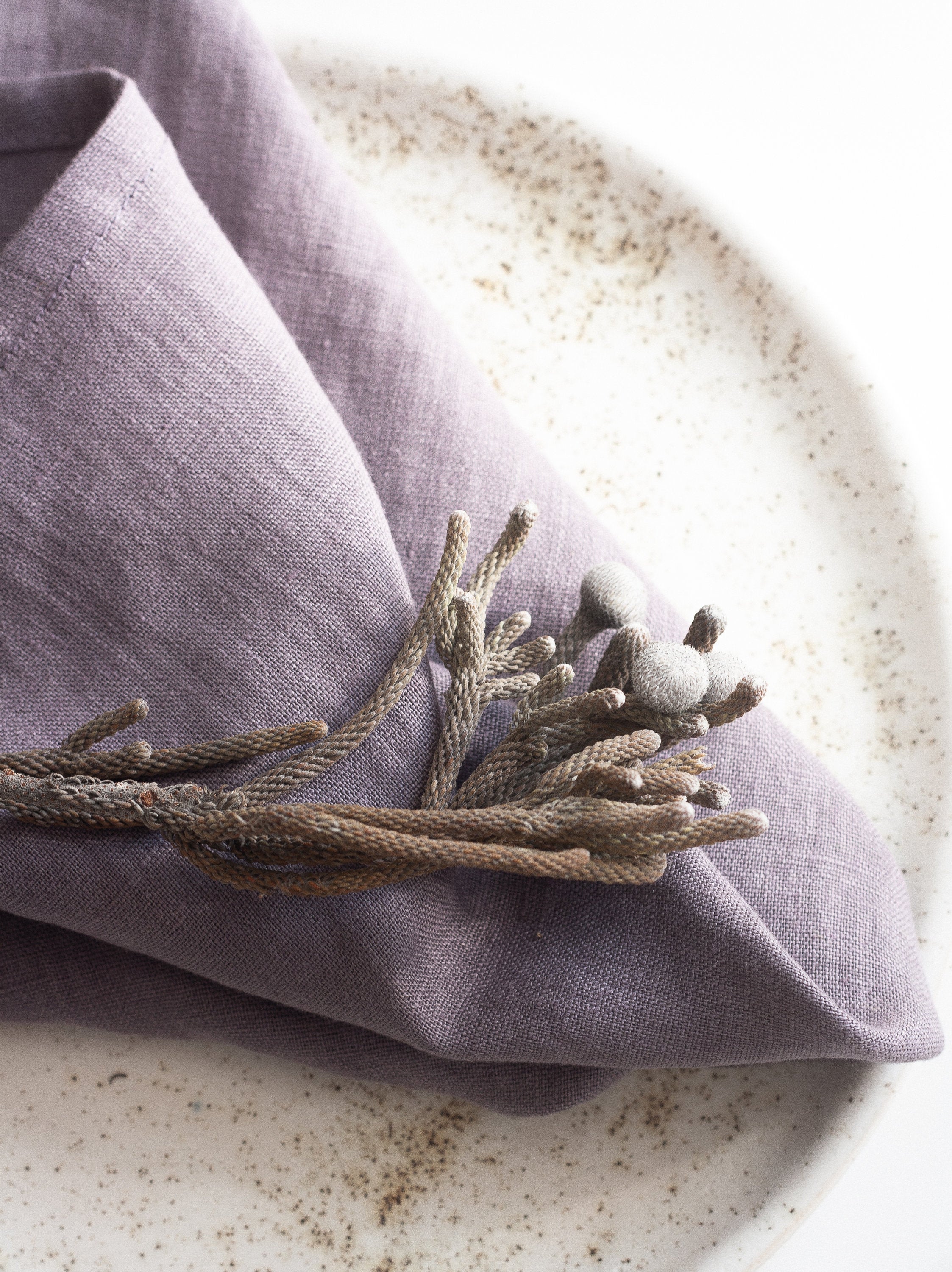 Grape Linen Napkins Set Of 2