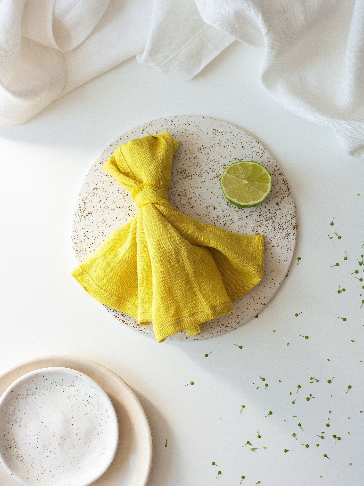 Chartreuse Yellow Linen Napkins Set Of 2