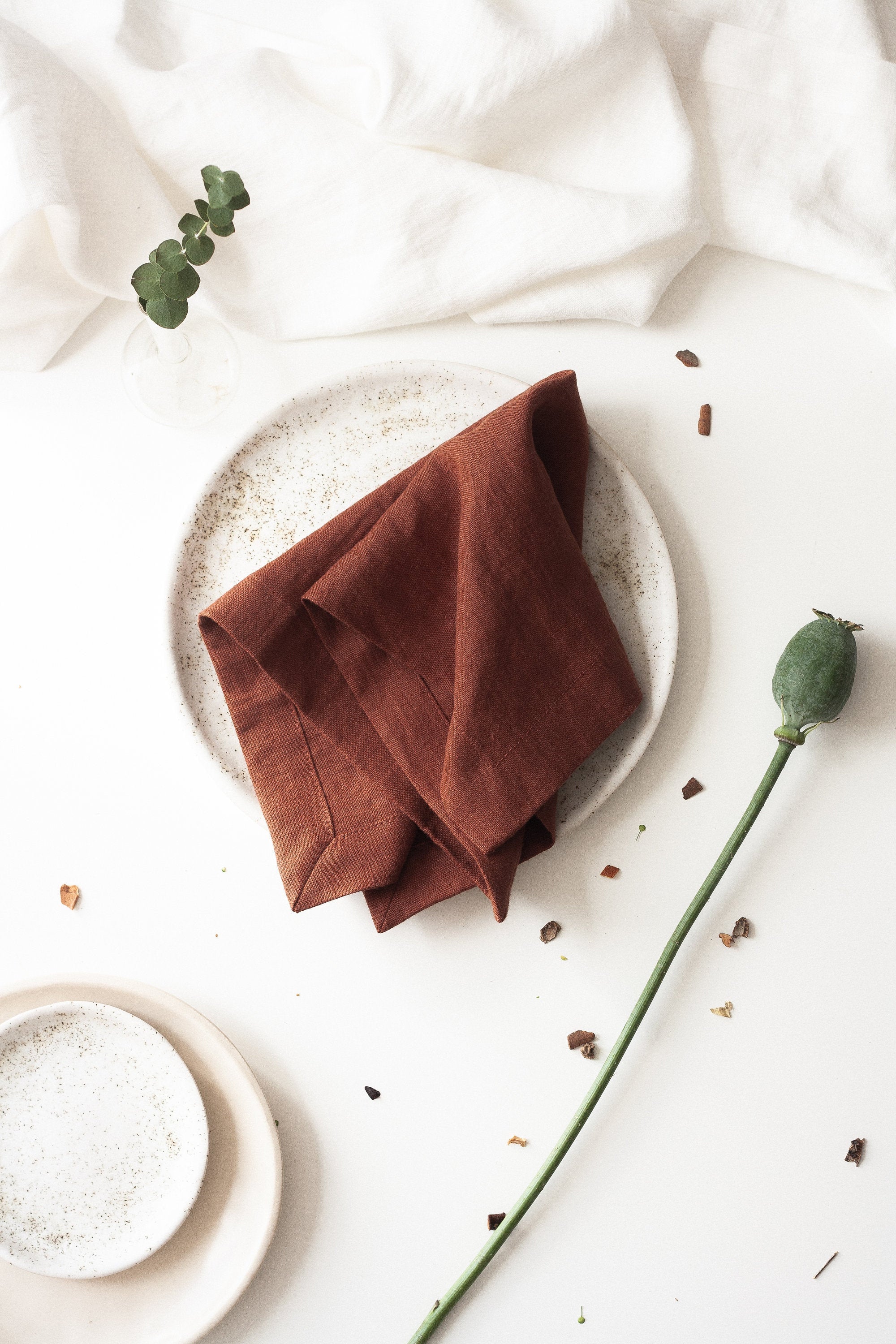 Rusty Linen Napkins Set Of 2 Mitered Corners