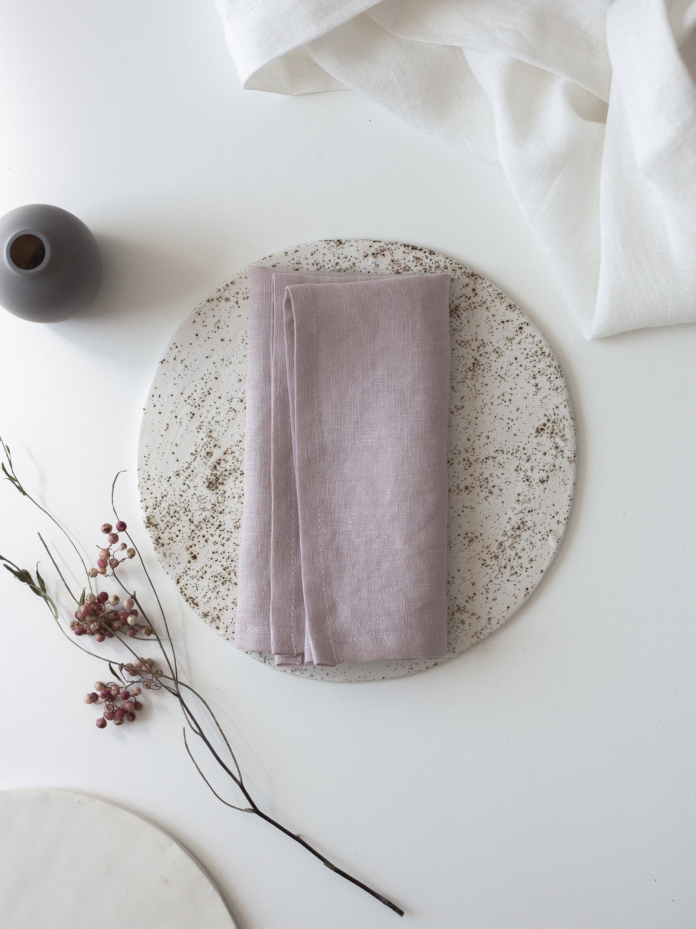 Pastel Pink Linen Napkins Set Of 2