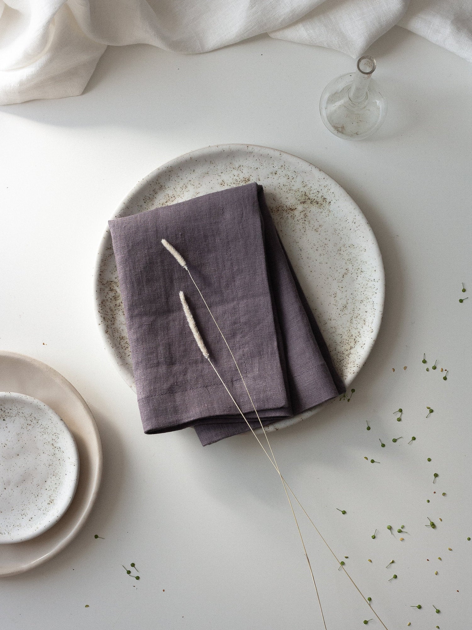 Grape Linen Napkins Set Of 2 Mitered Corners