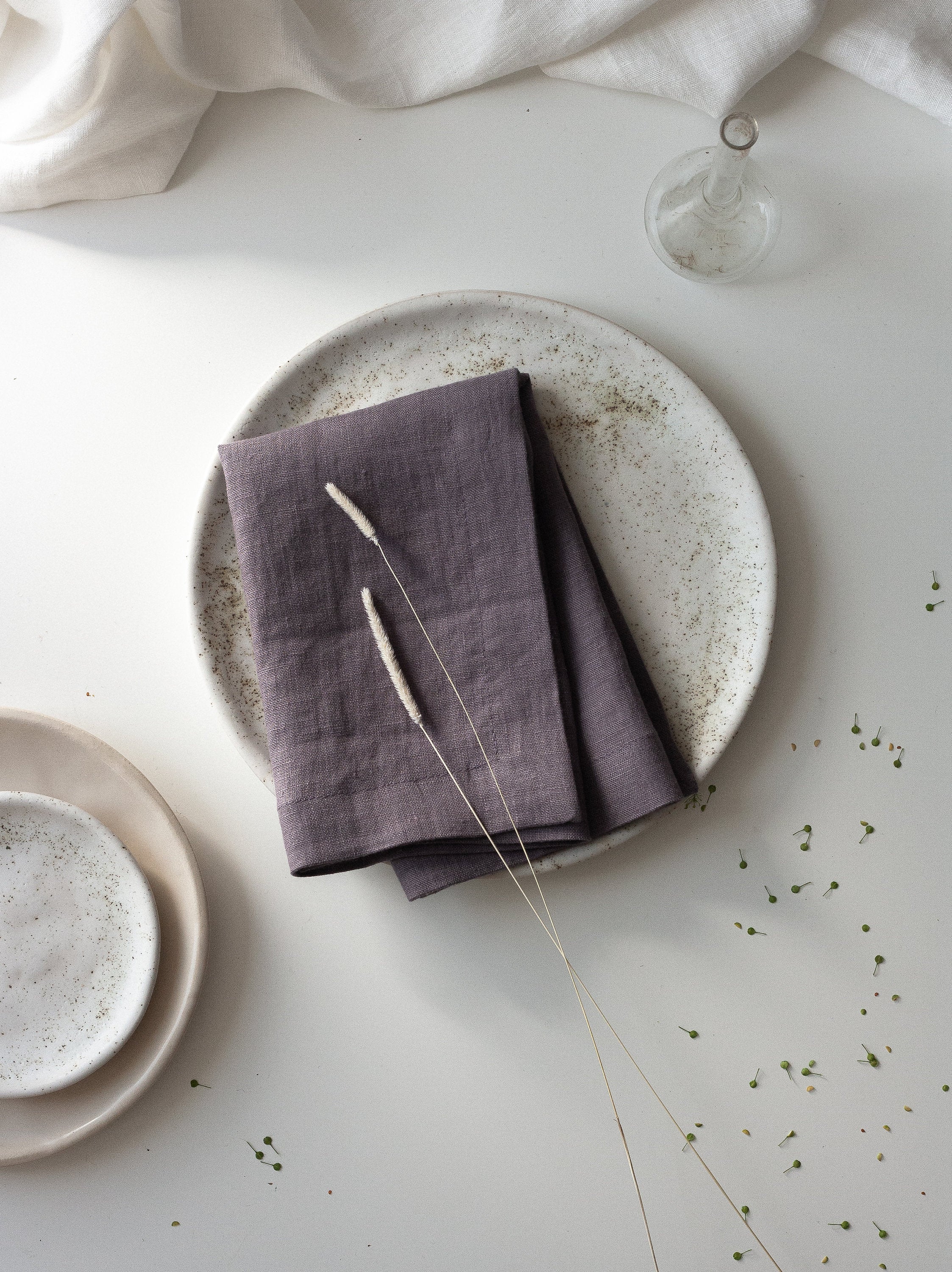 Grape Linen Napkins Set Of 2 Mitered Corners