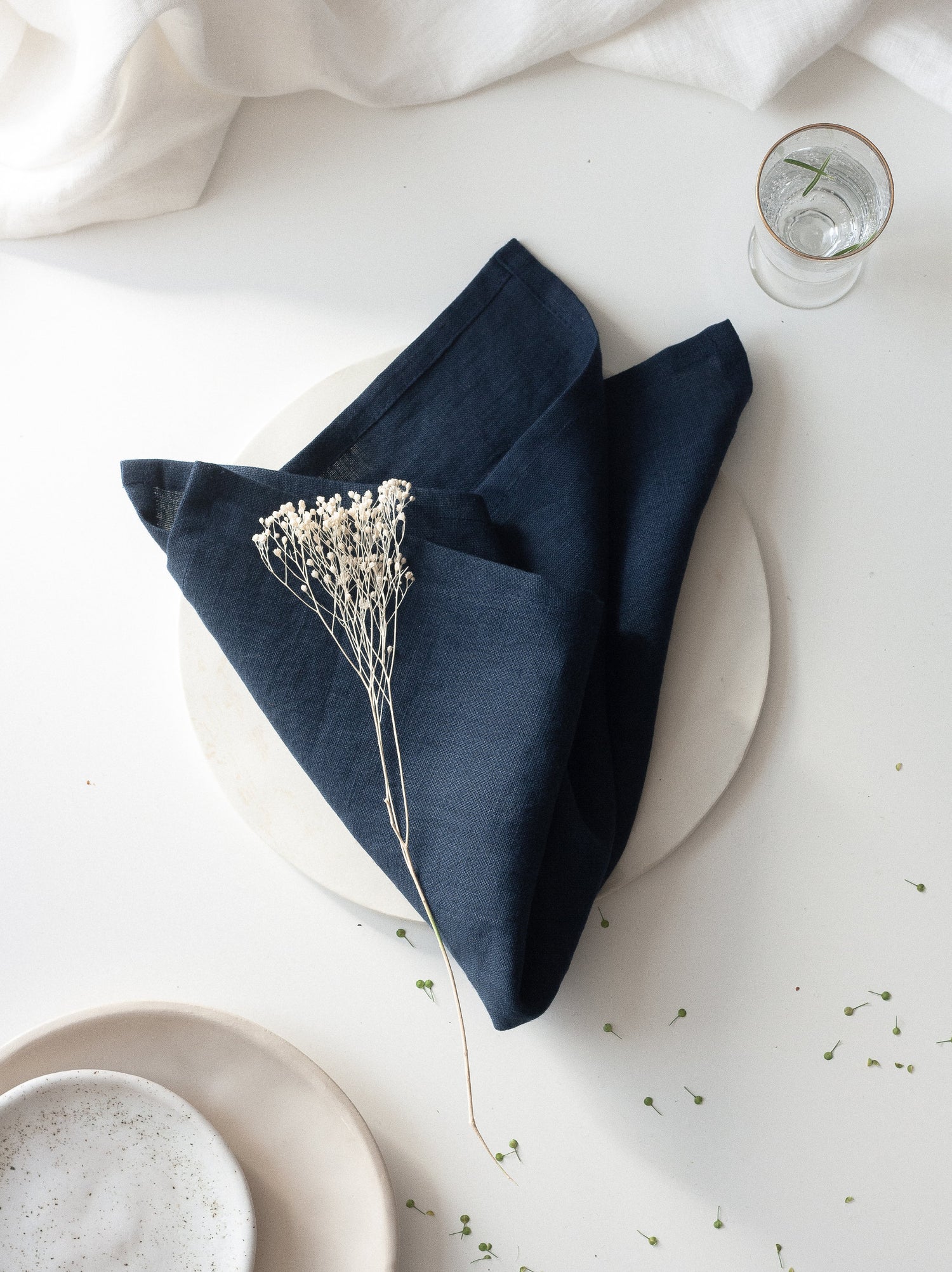 Dark Blue Linen Napkins Set Of 2