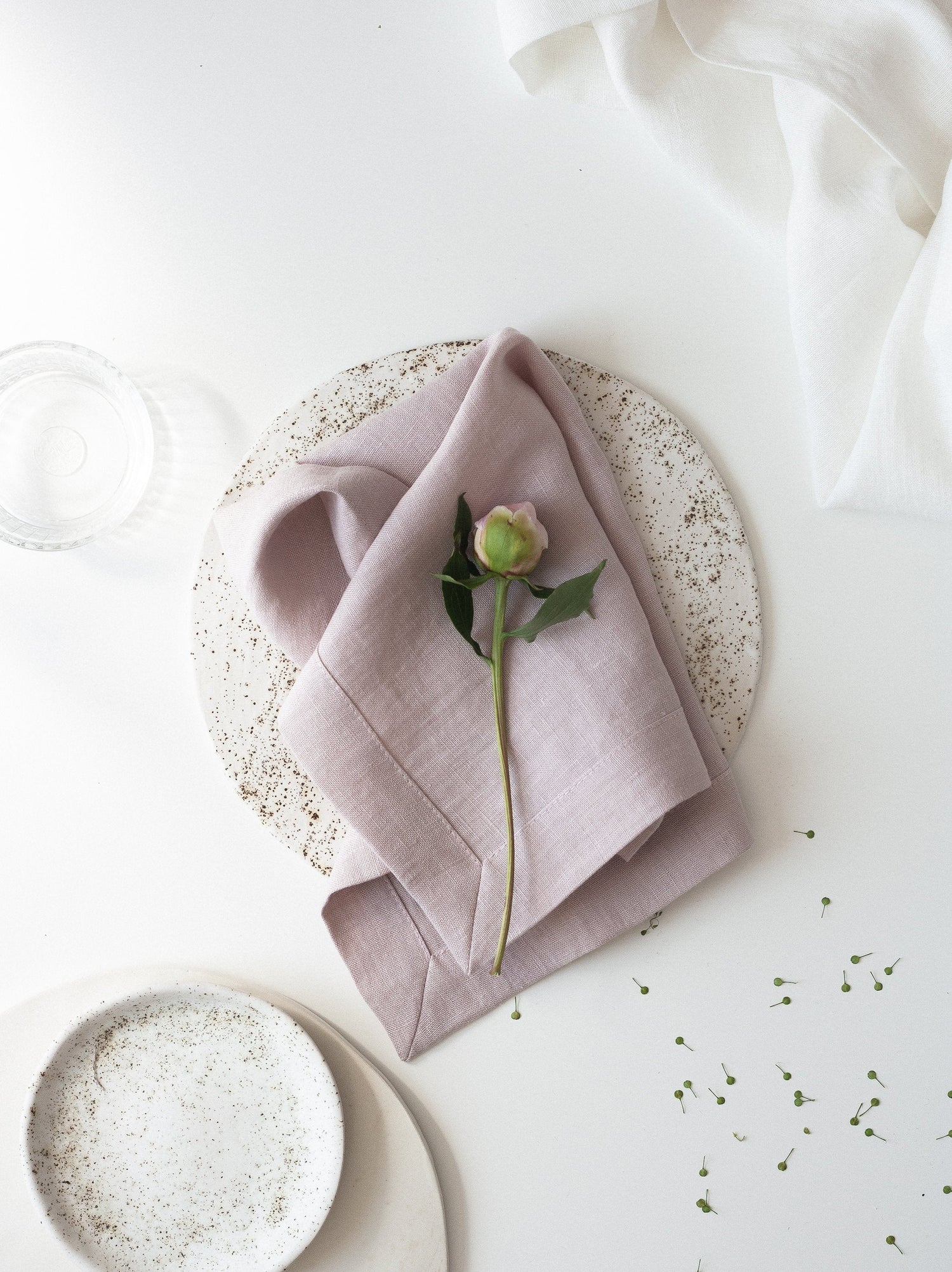Pastel Pink Linen Napkins Set Of 2 Mitered Corners