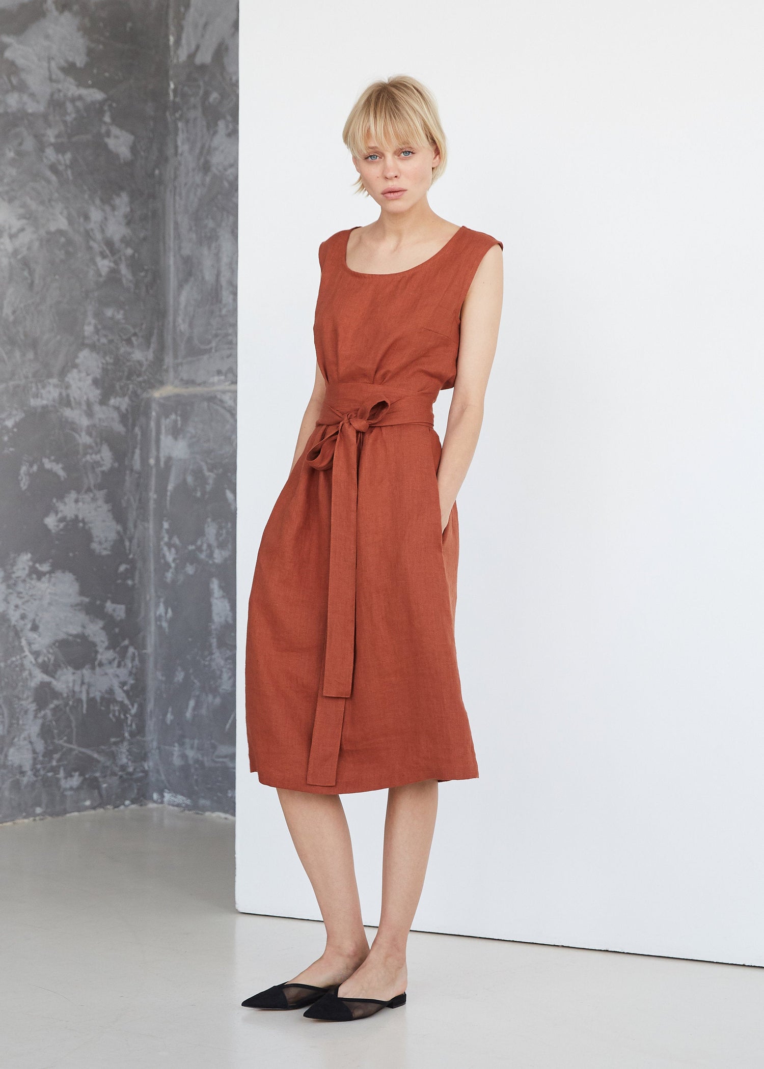 Rusty Linen Dress