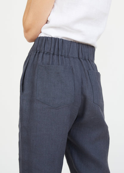 Coal Gray Linen Pants