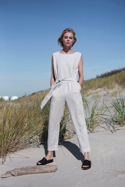 Natural Light Linen Jumpsuit