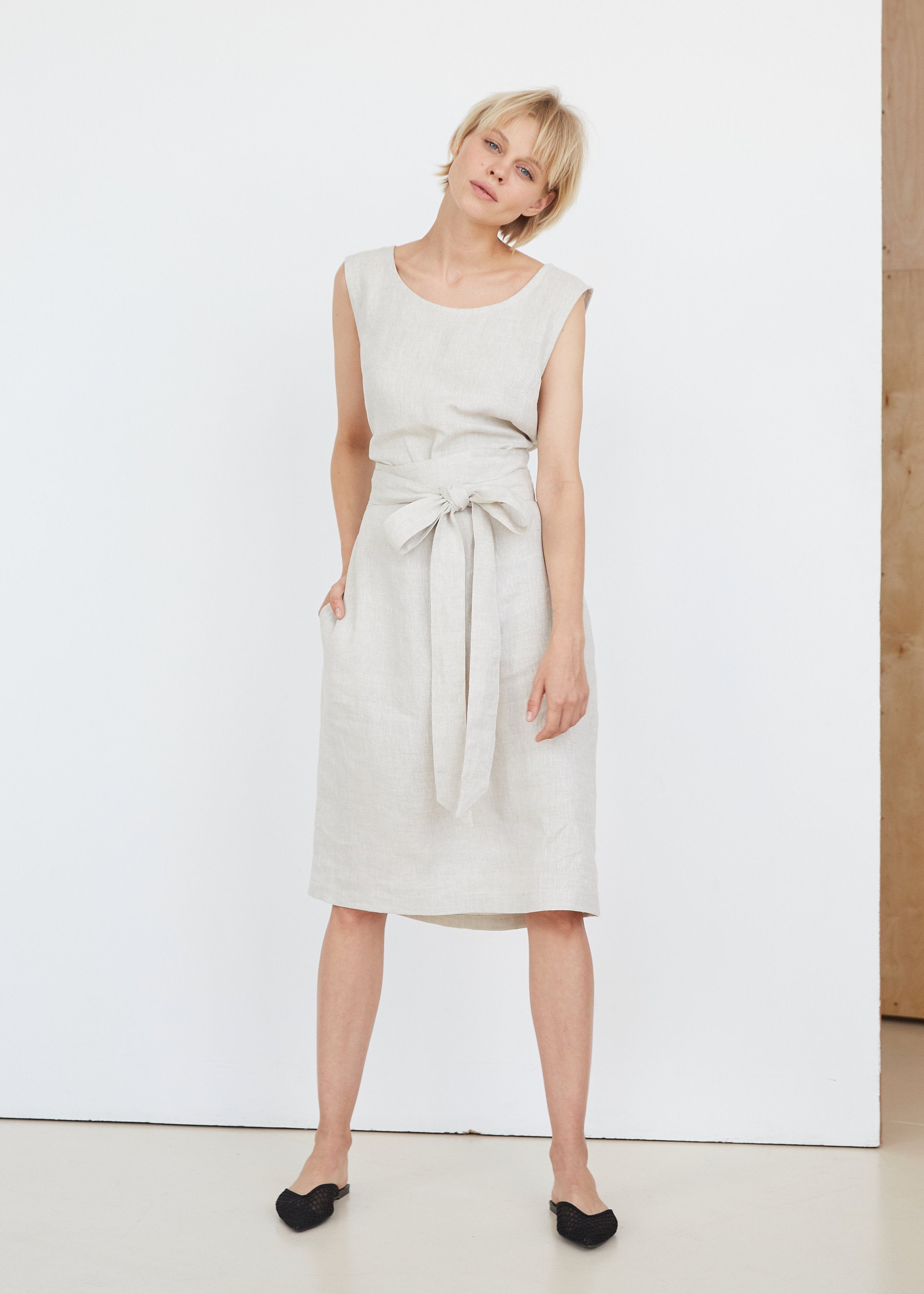 Off White Linen Dress