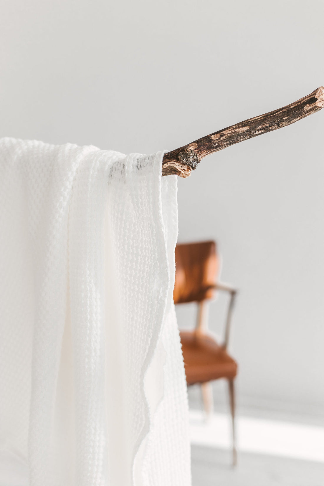 White Linen Waffle Bath Towel