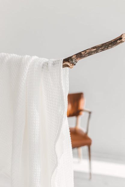 White Linen Waffle Bath Towel