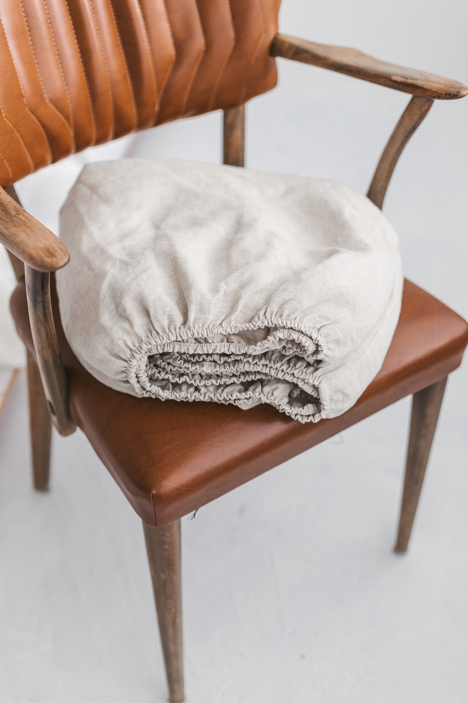 Natural Light Linen Fitted Sheet