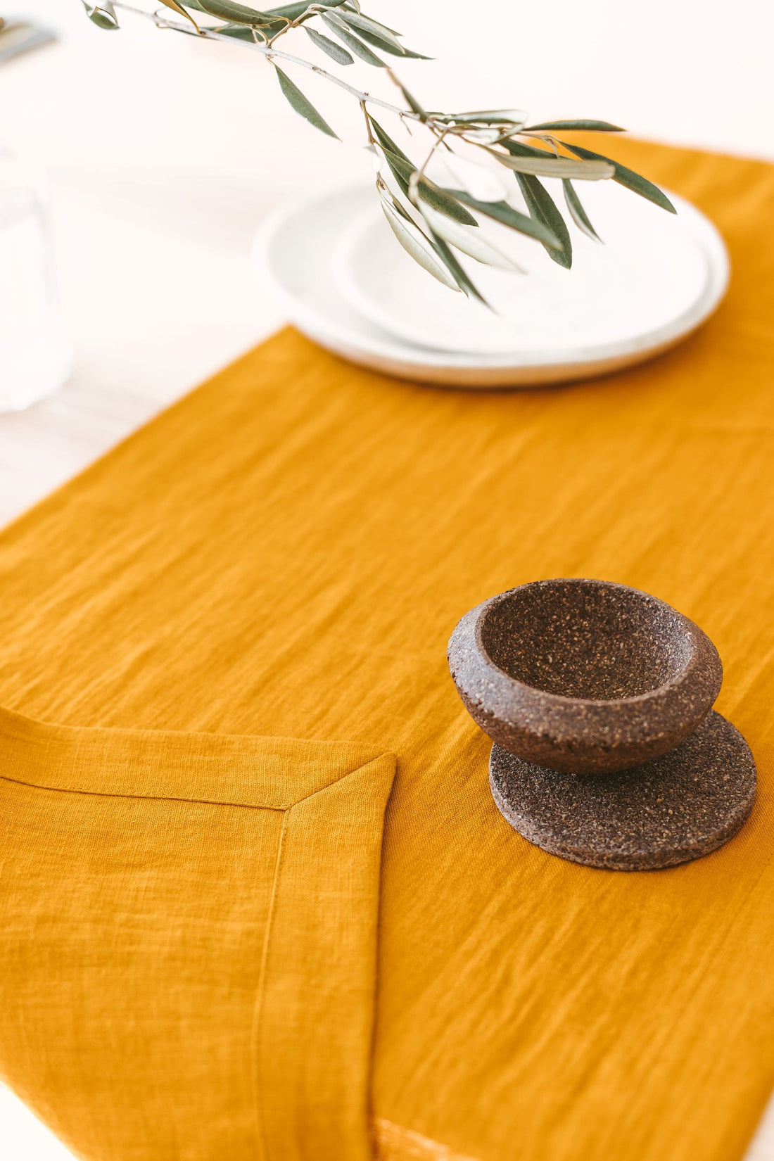 Mustard Linen Table Runner