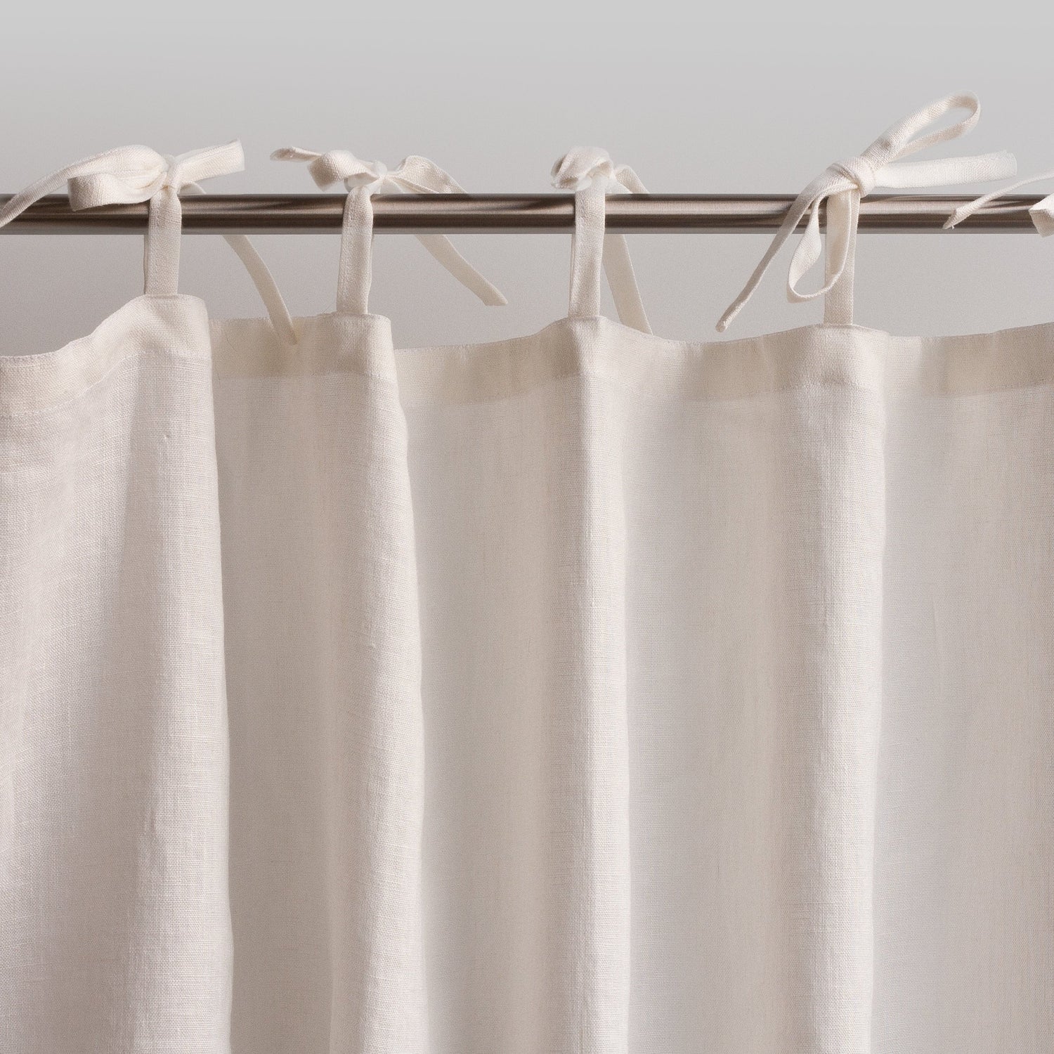 86.6&quot;/220 Cm Width Natural Light Linen Curtains With Tabs