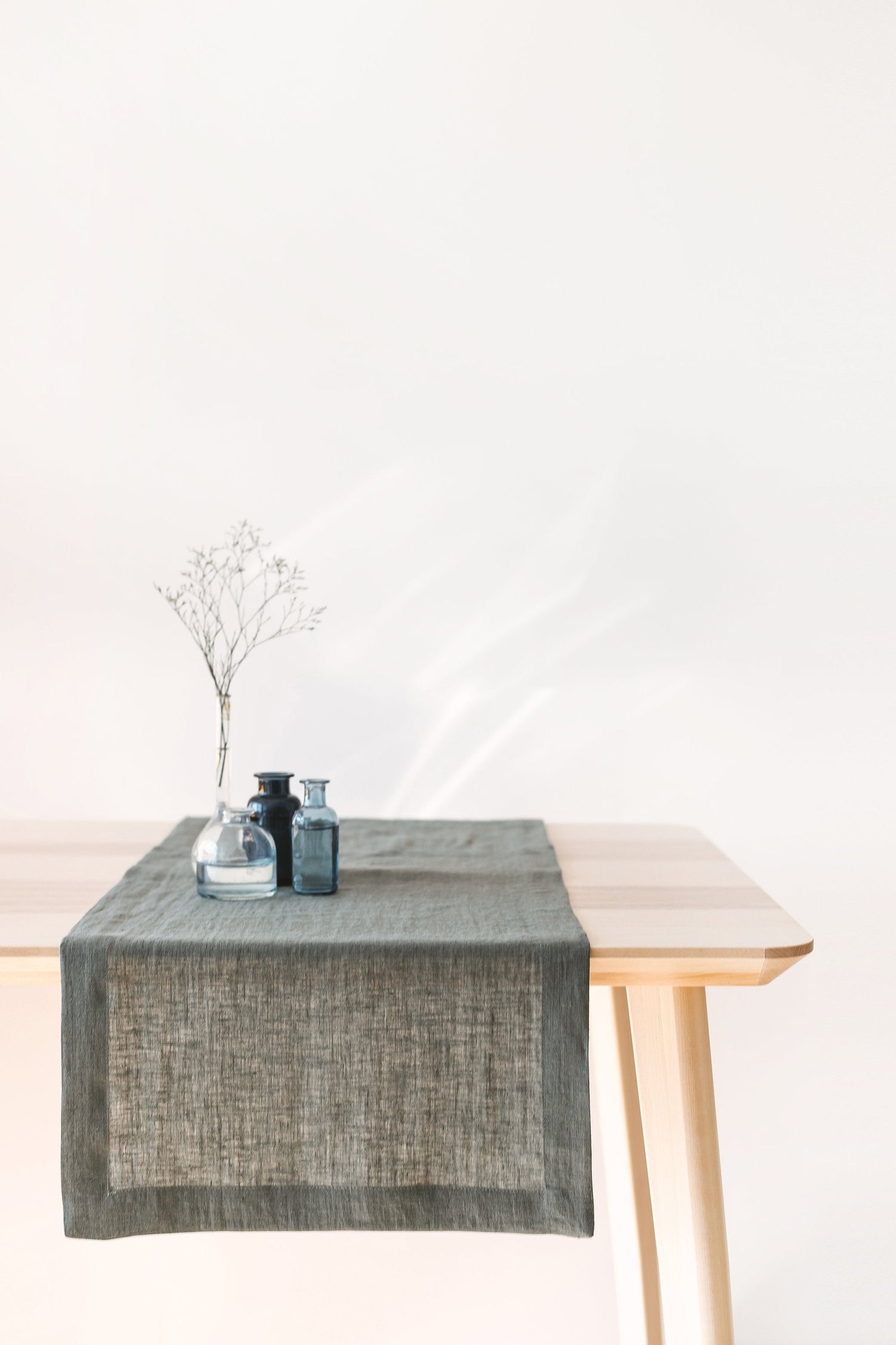 Safari Green Linen Table Runner