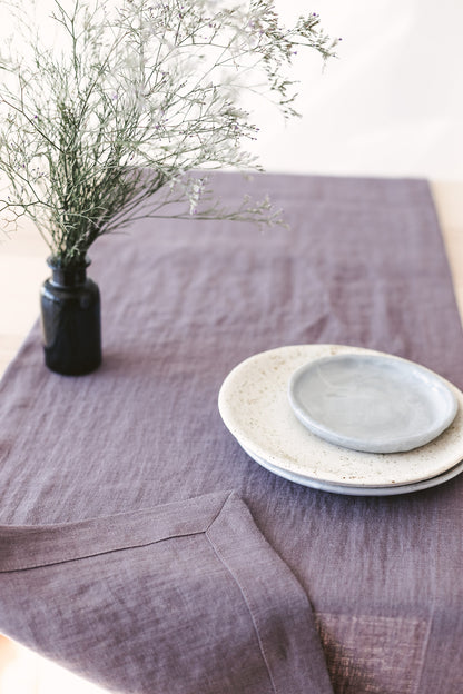 Grape Linen Table Runner