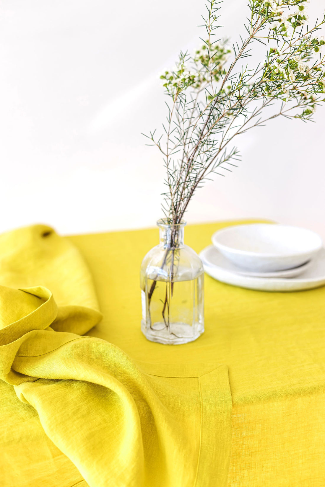 Chartreuse Linen Tablecloth