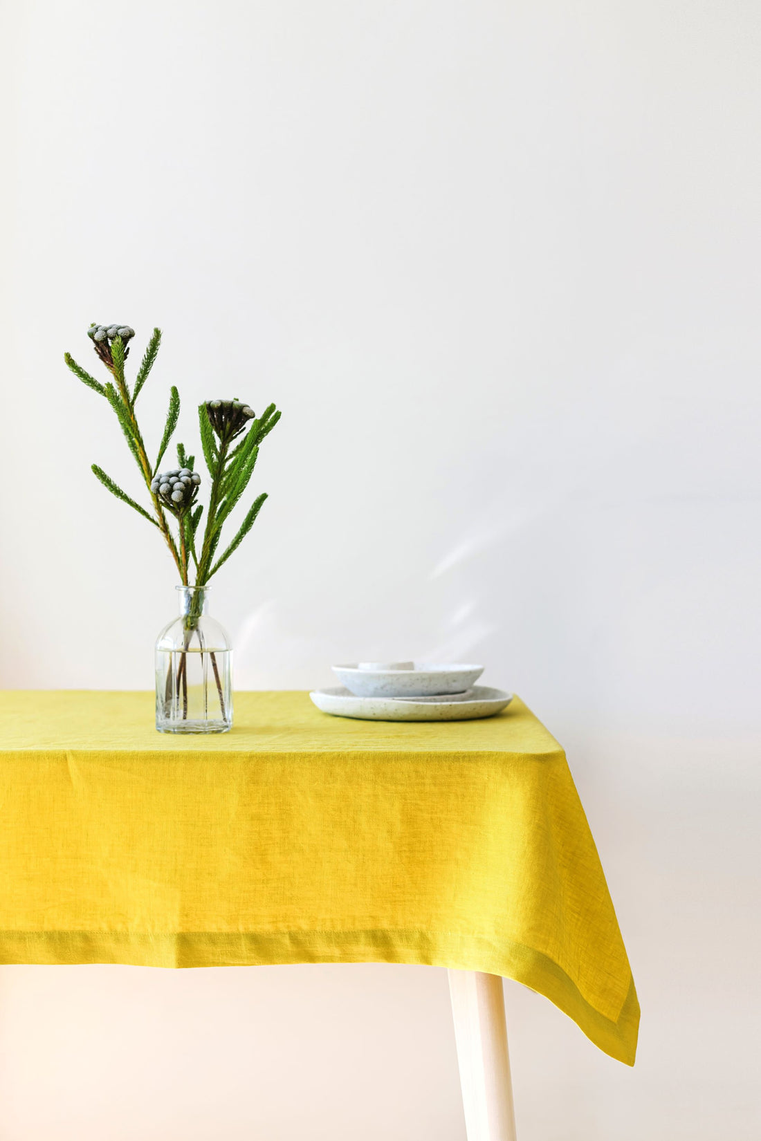 Chartreuse Linen Tablecloth