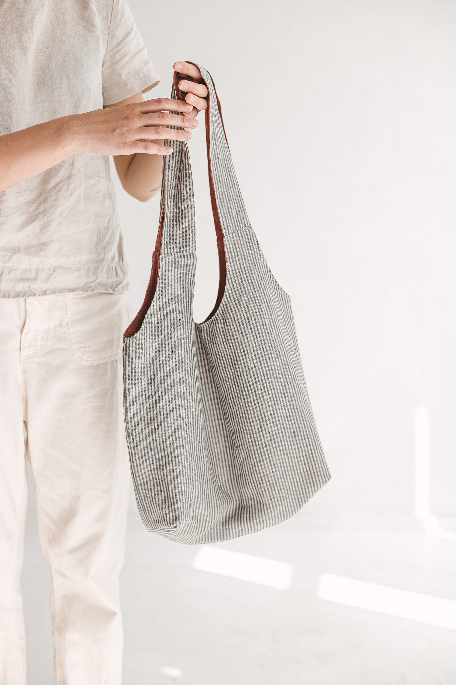 Rusty Reversible Linen Tote Bag