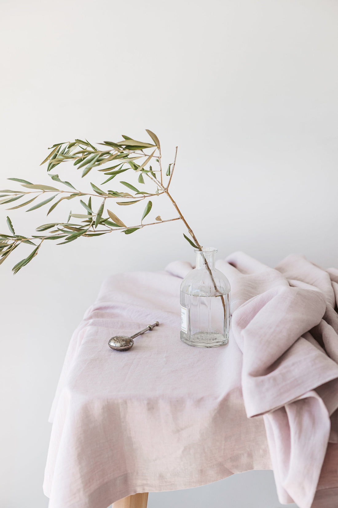 Pastel Pink Linen Tablecloth