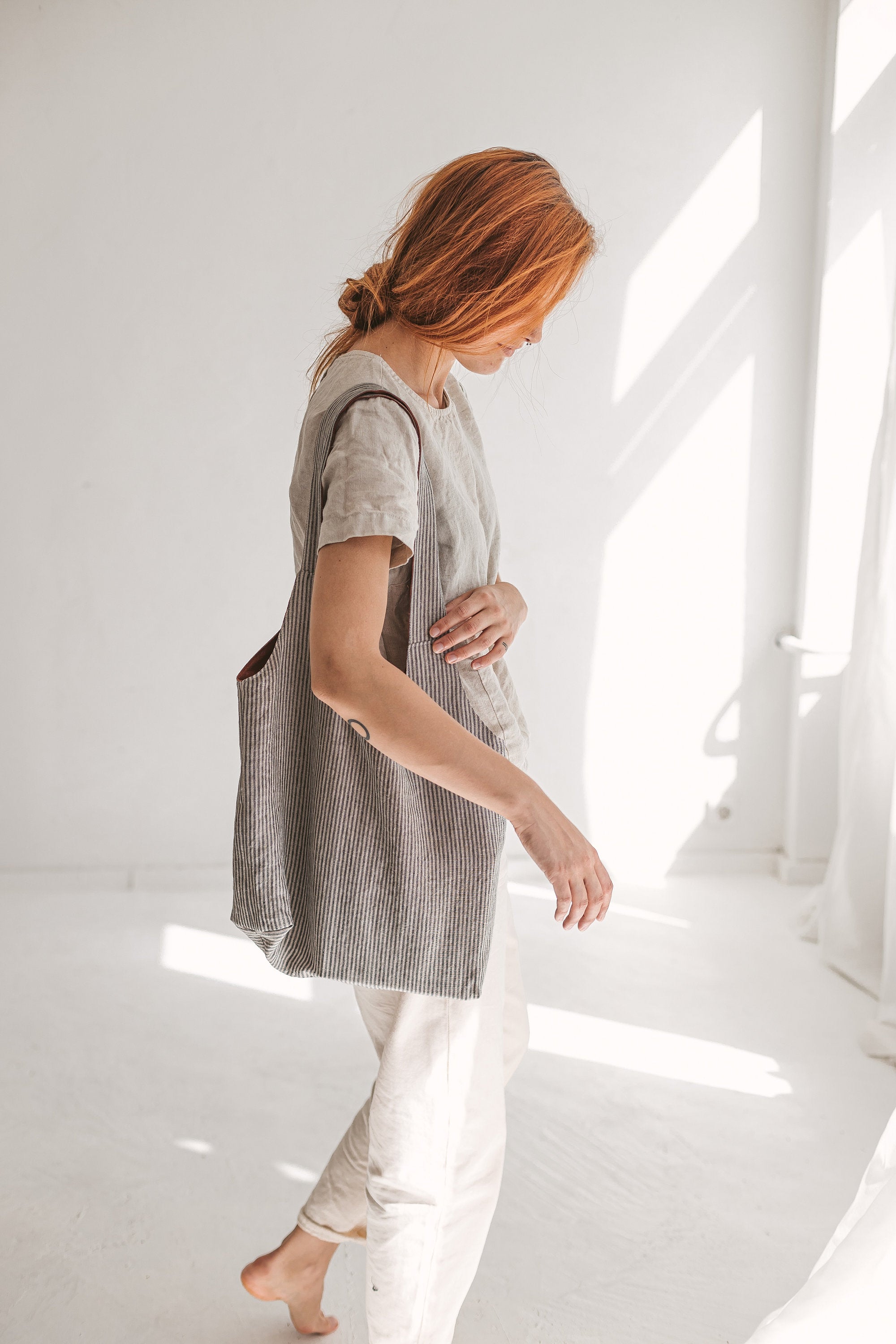 Rusty Reversible Linen Tote Bag