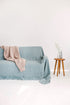 Dusty Aqua Linen Couch Cover