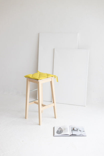Chartreuse Yellow Linen Seat Pad
