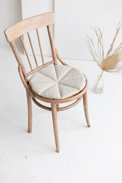 Amber and Natural light Linen Seat Pad